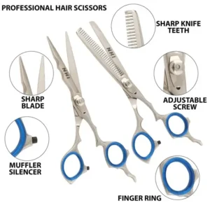 Stylish Hair Cutting Scissor Set Silver